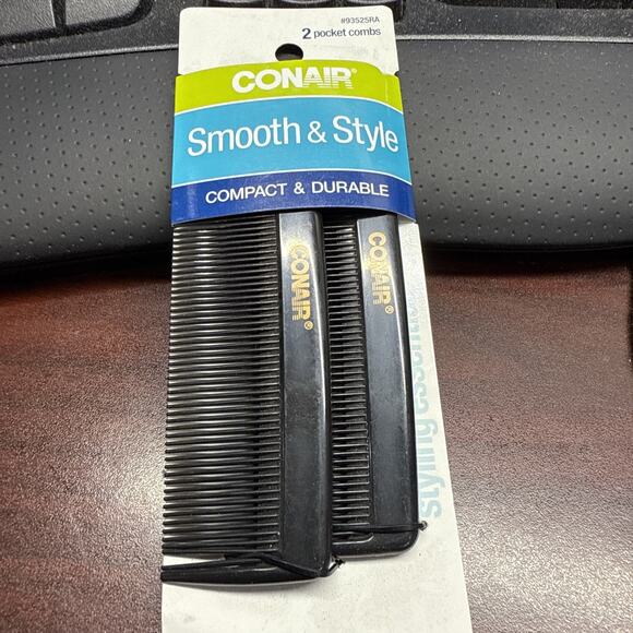 2-Pack Conair Pocket Hair Combs Smooth Style Compact And Durable Travel Size - Picture 3 of 3